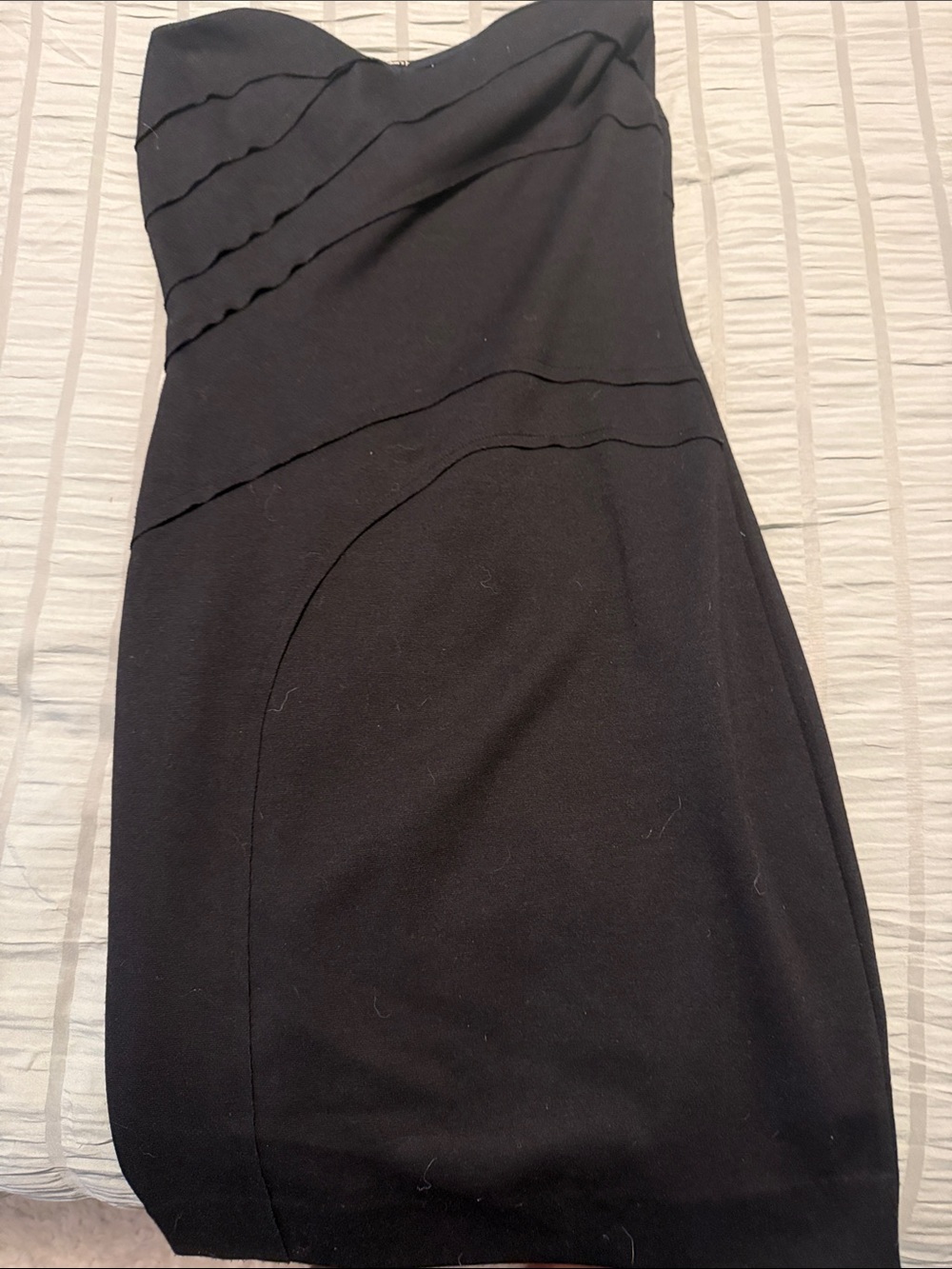 Elegant Strapless Black Sheath Dress